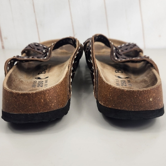 Betula by Birkenstock Joyce Beaded Double Leather Sandals Brown 8-8.5 Narrow - Picture 7 of 15